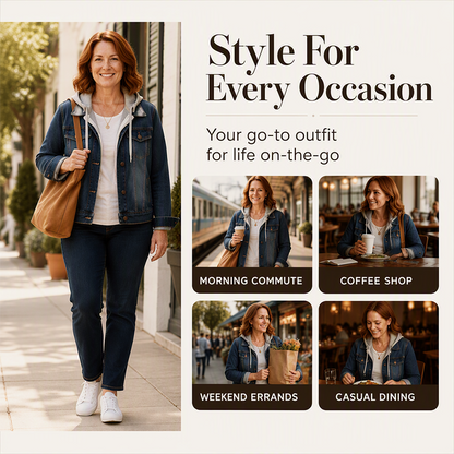 💙 Two Ways to Wear Denim | Women's Layered Hooded Denim Jacket