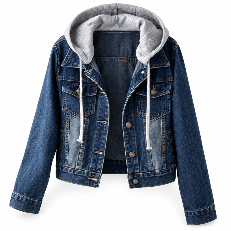 💙 Two Ways to Wear Denim | Women's Layered Hooded Denim Jacket
