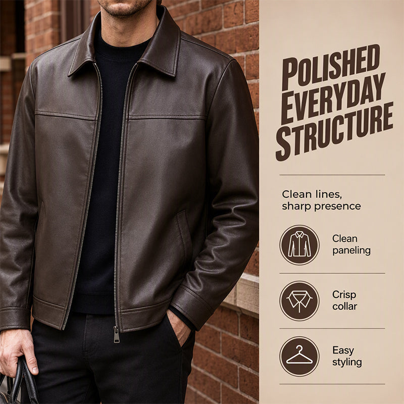 ⌛Limited-Time Offer 🧥 Refined Urban Leather Jacket