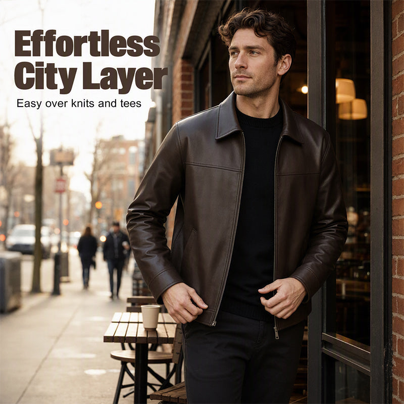 ⌛Limited-Time Offer 🧥 Refined Urban Leather Jacket