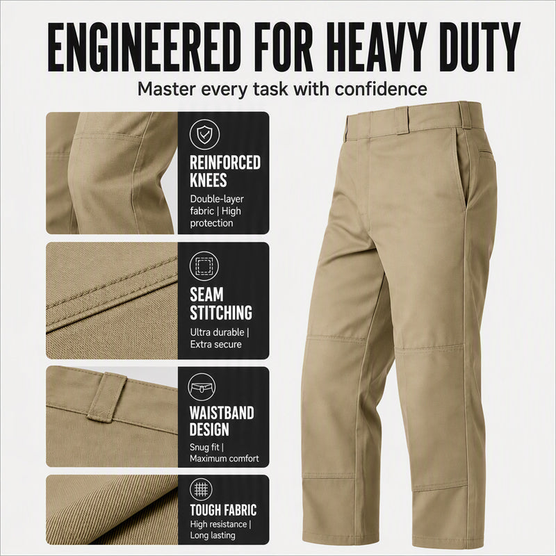 Men's Casual Double Knee Cargo Pants