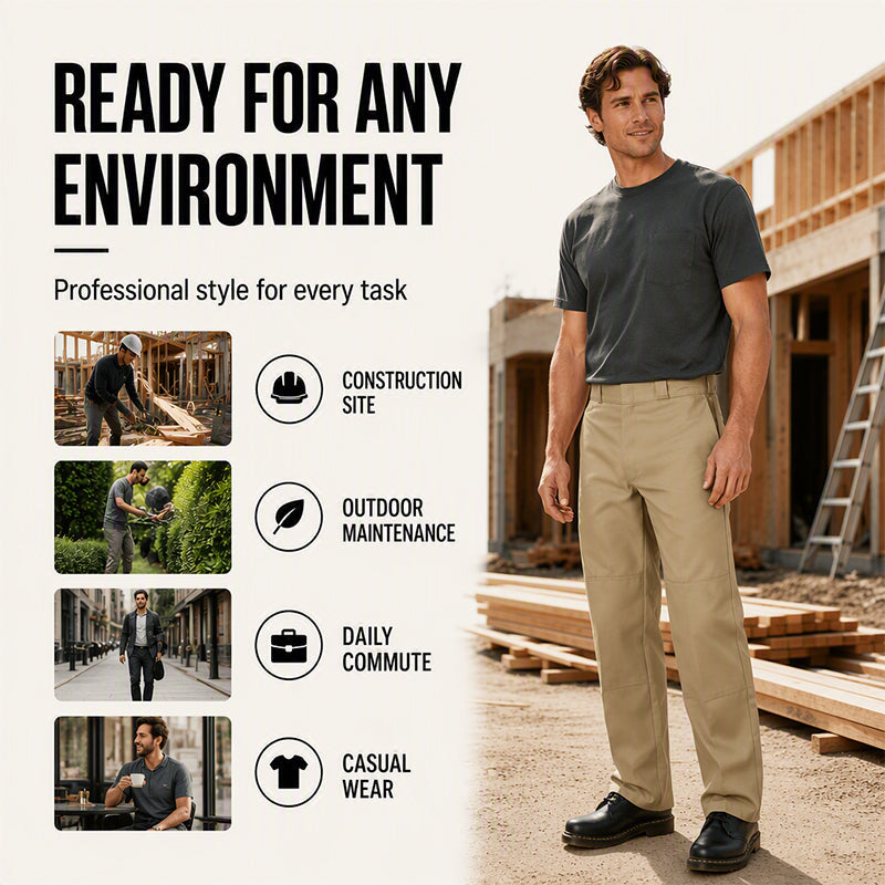 Men's Casual Double Knee Cargo Pants