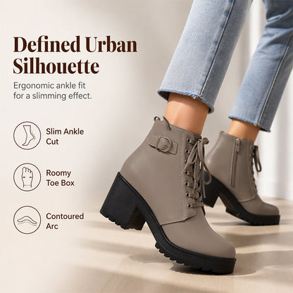 Women's Chunky Heel Platform Ankle Boots