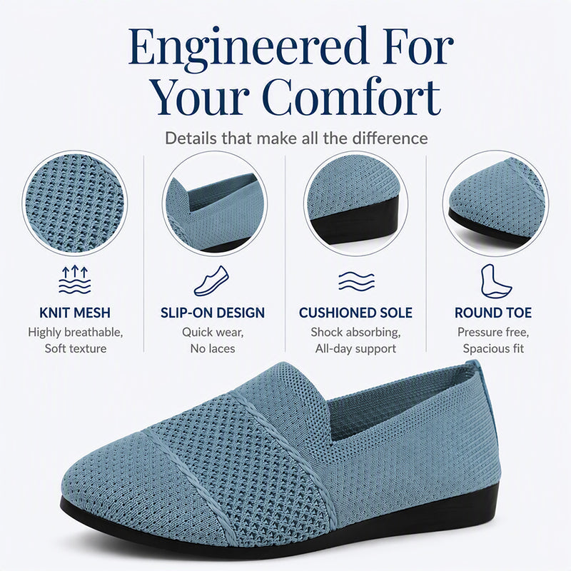 Women's Breathable Knit Flat Shoes