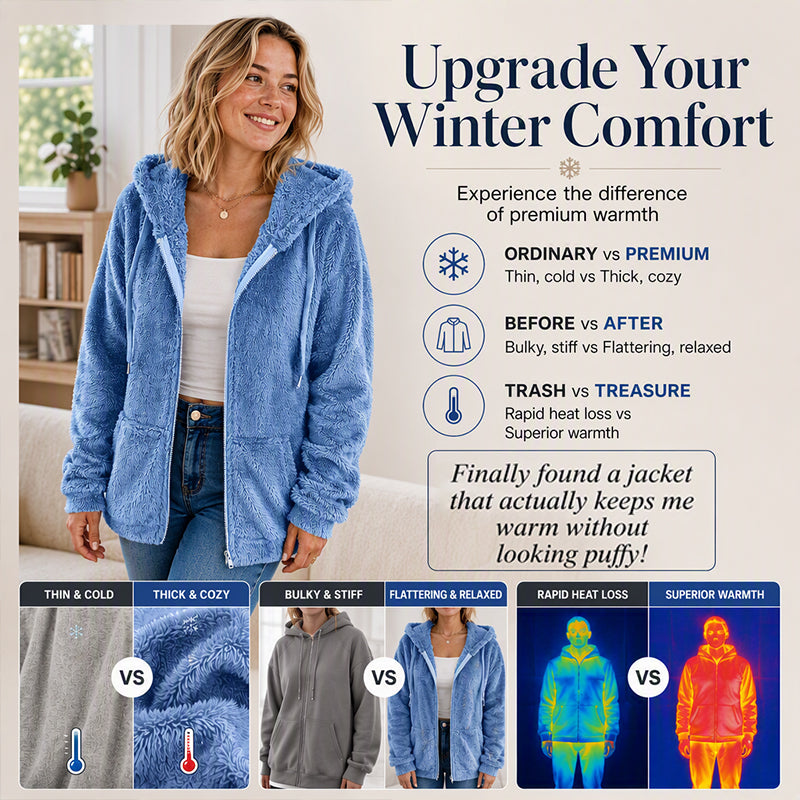 Women's Cozy Fuzzy Hooded Jacket