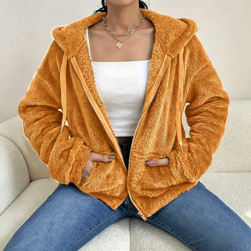 Women's Cozy Fuzzy Hooded Jacket