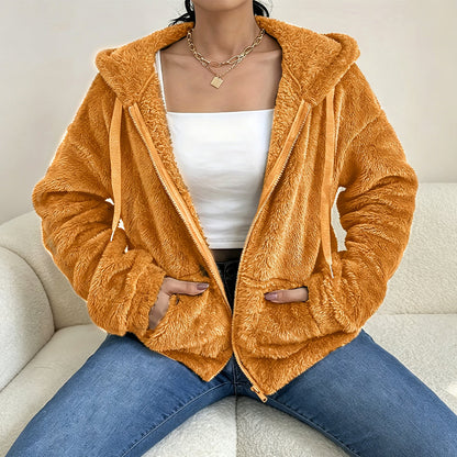 Women's Cozy Fuzzy Hooded Jacket