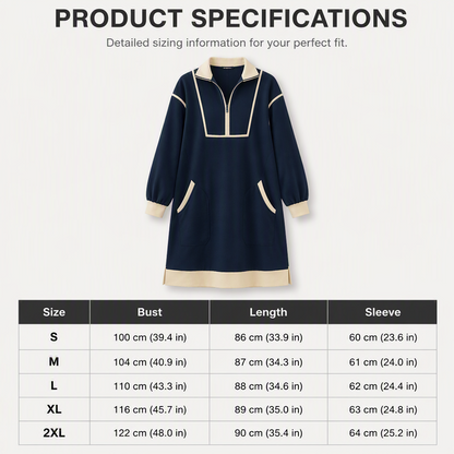 ⌛Limited-Time Offer-Women's Casual Half-Zip Sweatshirt Dress