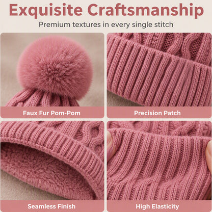 Unisex Winter Knit Beanie Hat with Pom