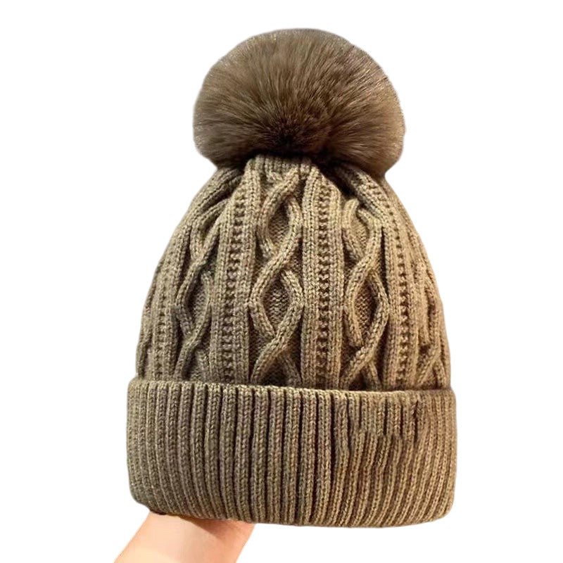 Unisex Winter Knit Beanie Hat with Pom