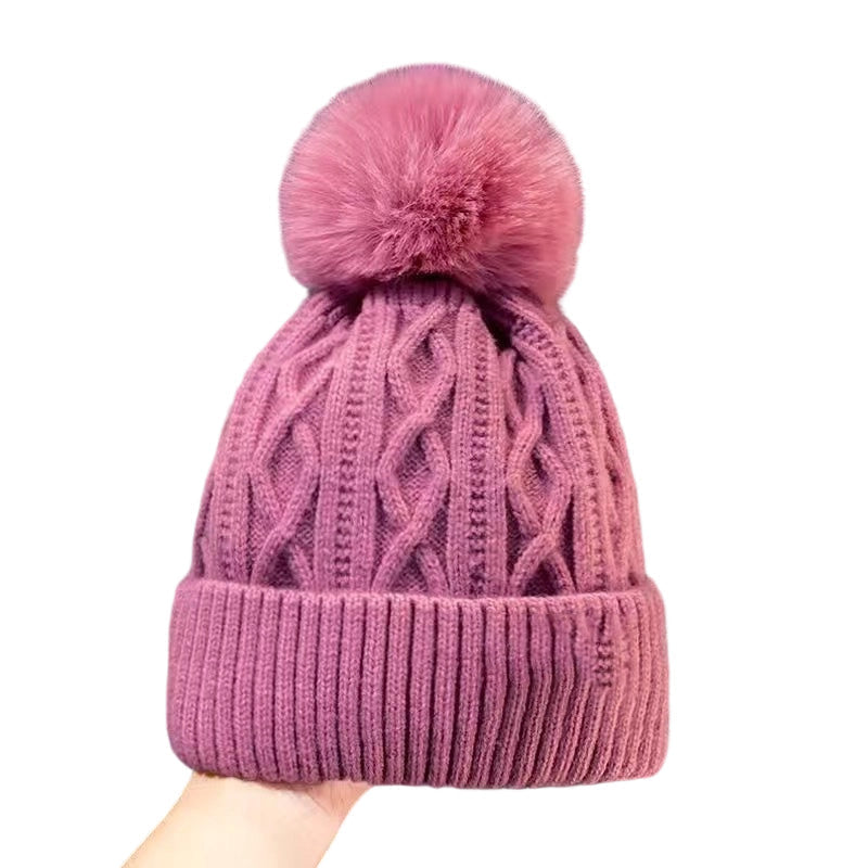 Unisex Winter Knit Beanie Hat with Pom