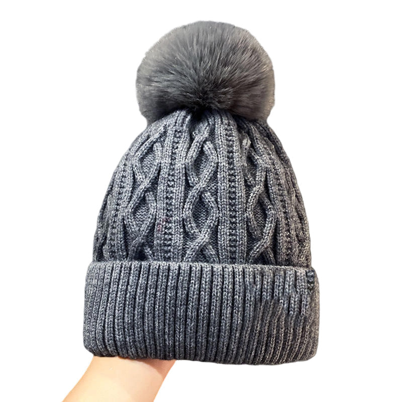 Unisex Winter Knit Beanie Hat with Pom