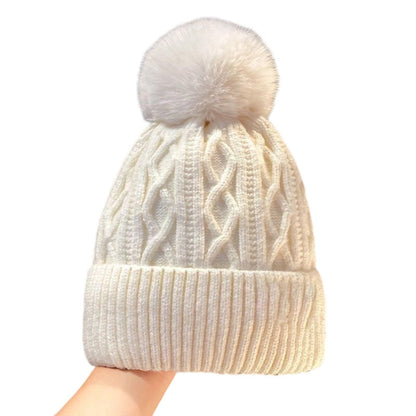 Unisex Winter Knit Beanie Hat with Pom