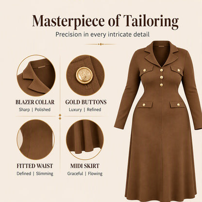 Women's Elegant Lapel Maxi Dress