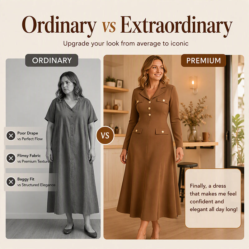 Women's Elegant Lapel Maxi Dress
