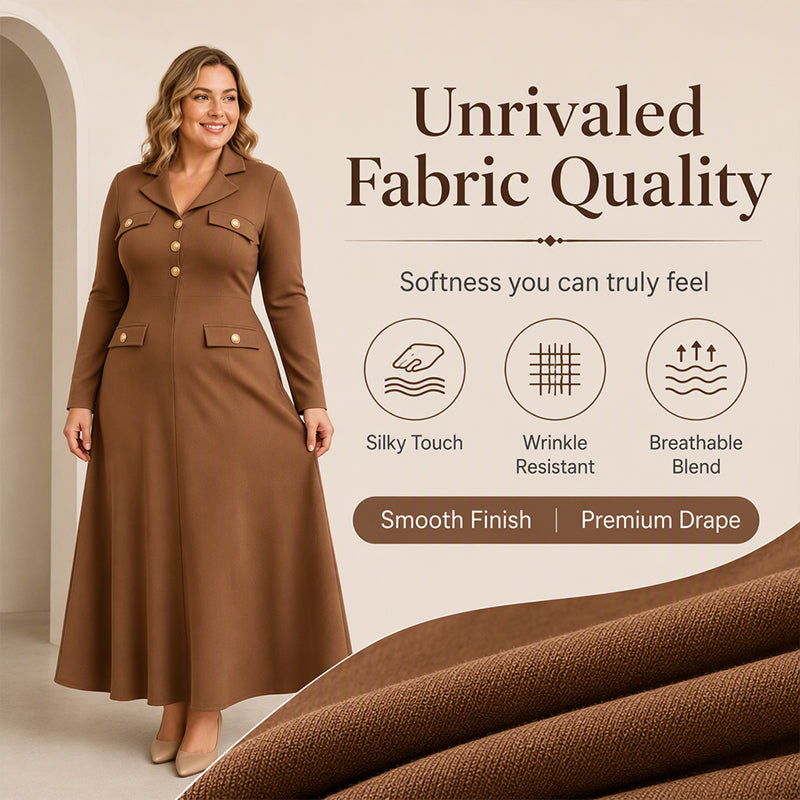 Women's Elegant Lapel Maxi Dress