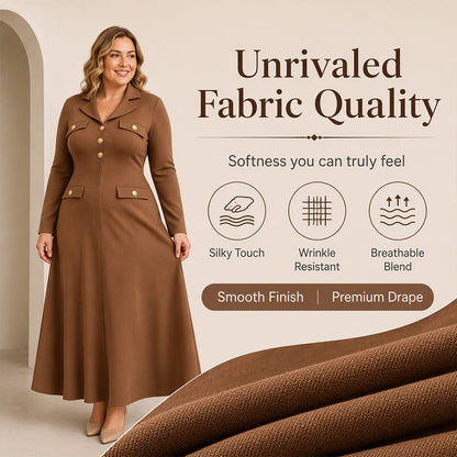 Women's Elegant Lapel Maxi Dress