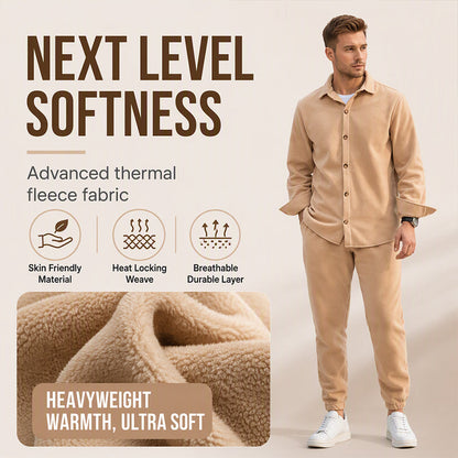 Men's Cozy Warm Shirt and Pants Lounge Set