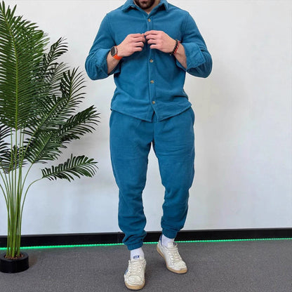 Men's Cozy Warm Shirt and Pants Lounge Set