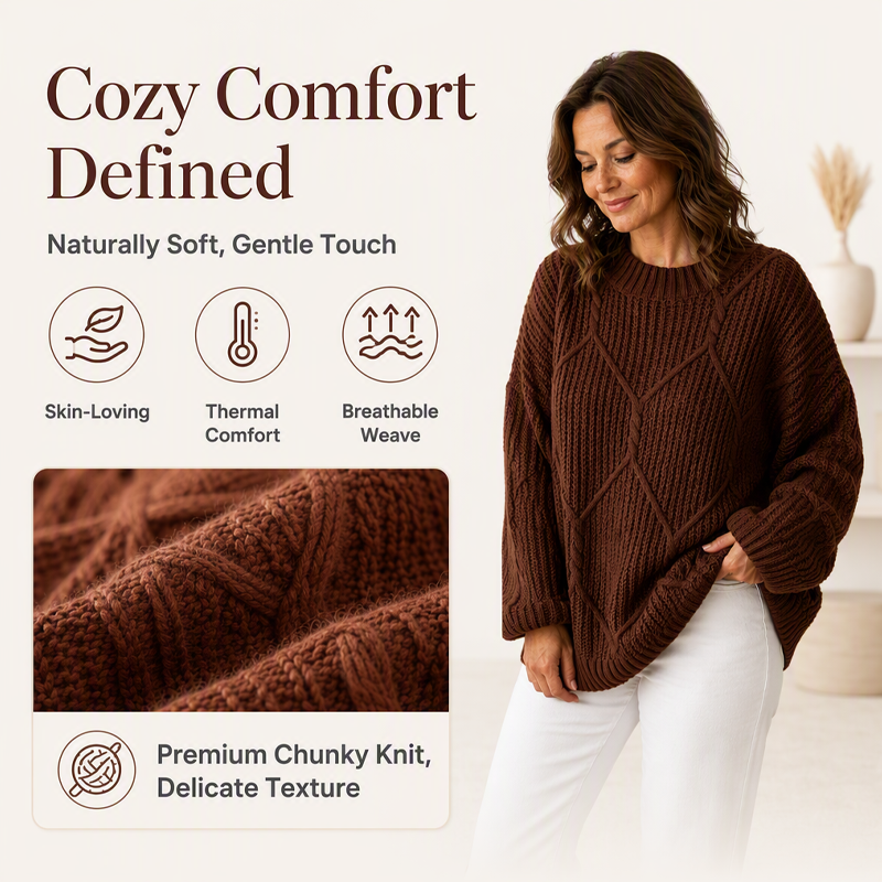 👚✨Women's Loose Cable Knit Pullover Sweater✨𝘉𝘶𝘺 𝘢𝘯𝘺 2 𝘢𝘯𝘥 𝘨𝘦𝘵 𝘢𝘯 𝘦𝘹𝘵𝘳𝘢 8% 𝘥𝘪𝘴𝘤𝘰𝘶𝘯𝘵