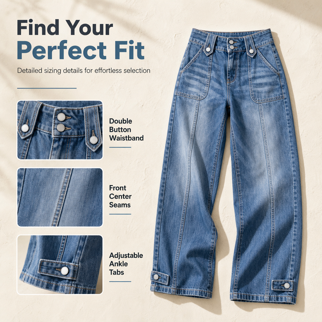 👖 Waist-Defining Fit, Longer-Looking Legs | Women's High-Rise Seamed Wide-Leg Jeans