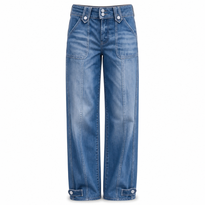 👖 Waist-Defining Fit, Longer-Looking Legs | Women's High-Rise Seamed Wide-Leg Jeans