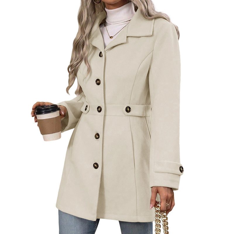Women's Elegant Single Breasted Slim Coat