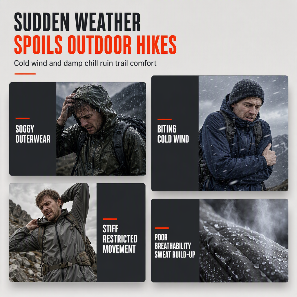Men's Outdoor Windbreaker with Detachable Hood
