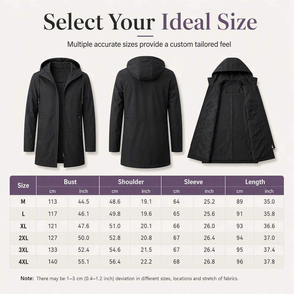 Men's Hooded Slim Fit Windbreaker Coat