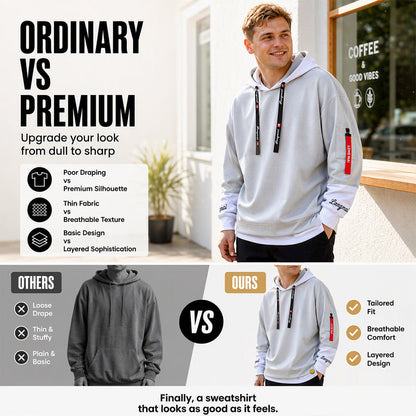 Men's Casual Fake 2-Piece Hooded Sweatshirt