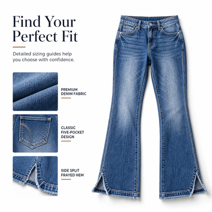 👖 Shape & Stretch in Every Step | Women's High-Waist Retro Flare Jeans