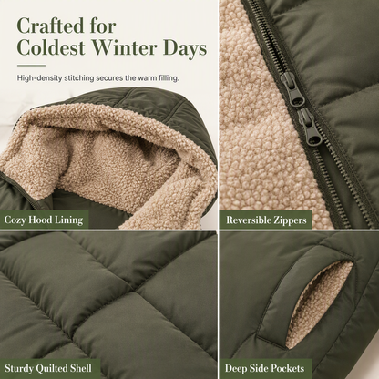 Women's Reversible Hooded Padded Slim-Fit Coat