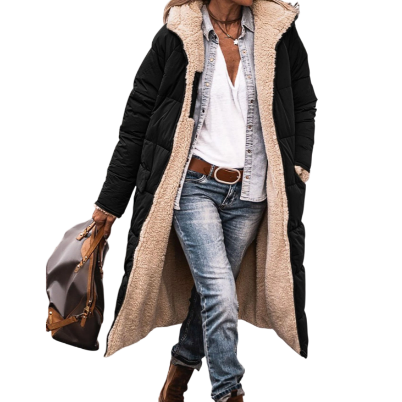 Women's Reversible Hooded Padded Slim-Fit Coat