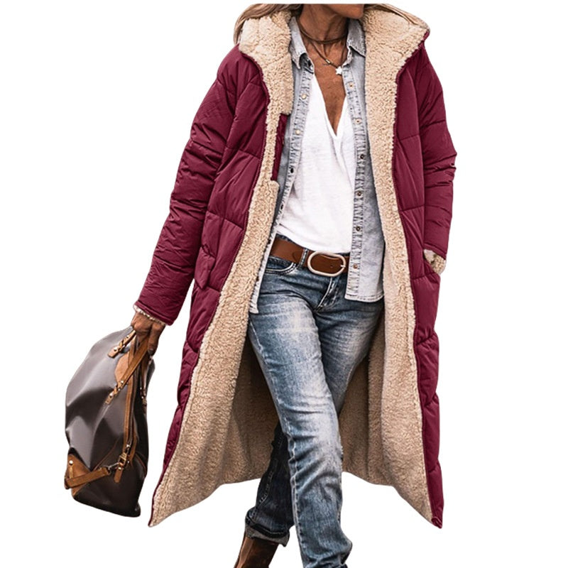 Women's Reversible Hooded Padded Slim-Fit Coat