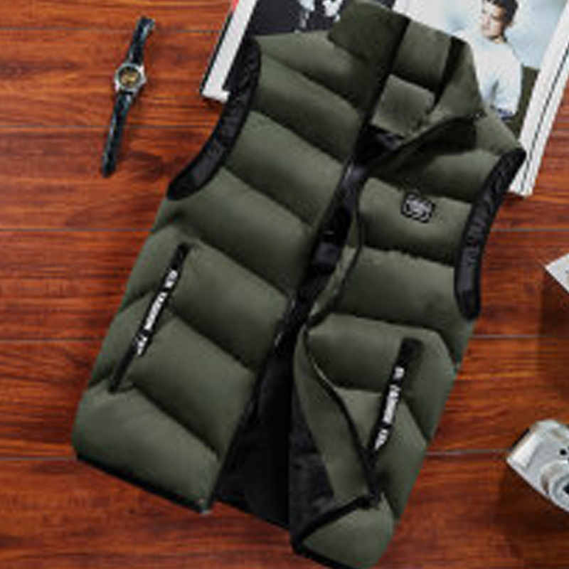 Men's Padded Stand Collar Vest