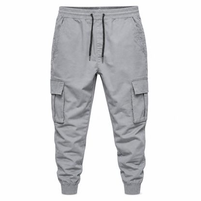 Men's Casual Cargo Pants with Multi Pockets and Drawstring
