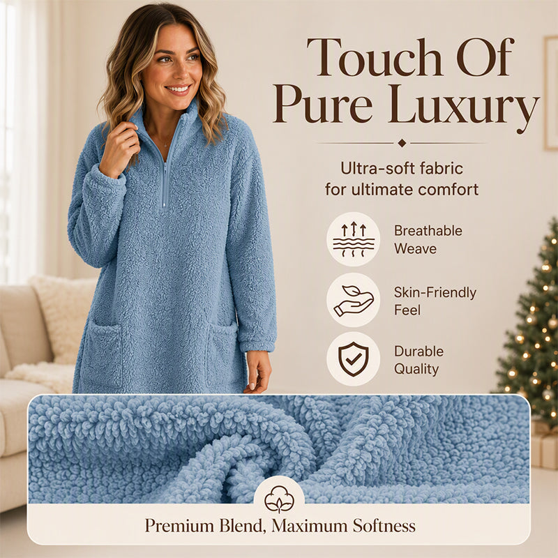 ☁️ Plush Warmth, Easy Half-Zip Style | Women's Pocket Sweatshirt ⚡ Free Shipping