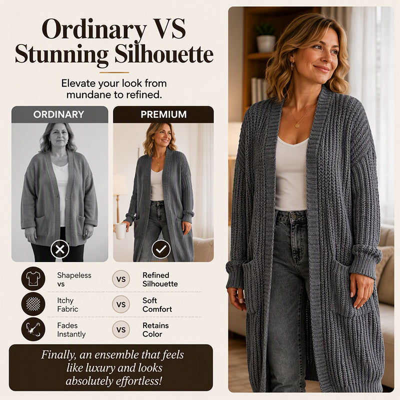 Women's Casual Chunky Knit Long Cardigan