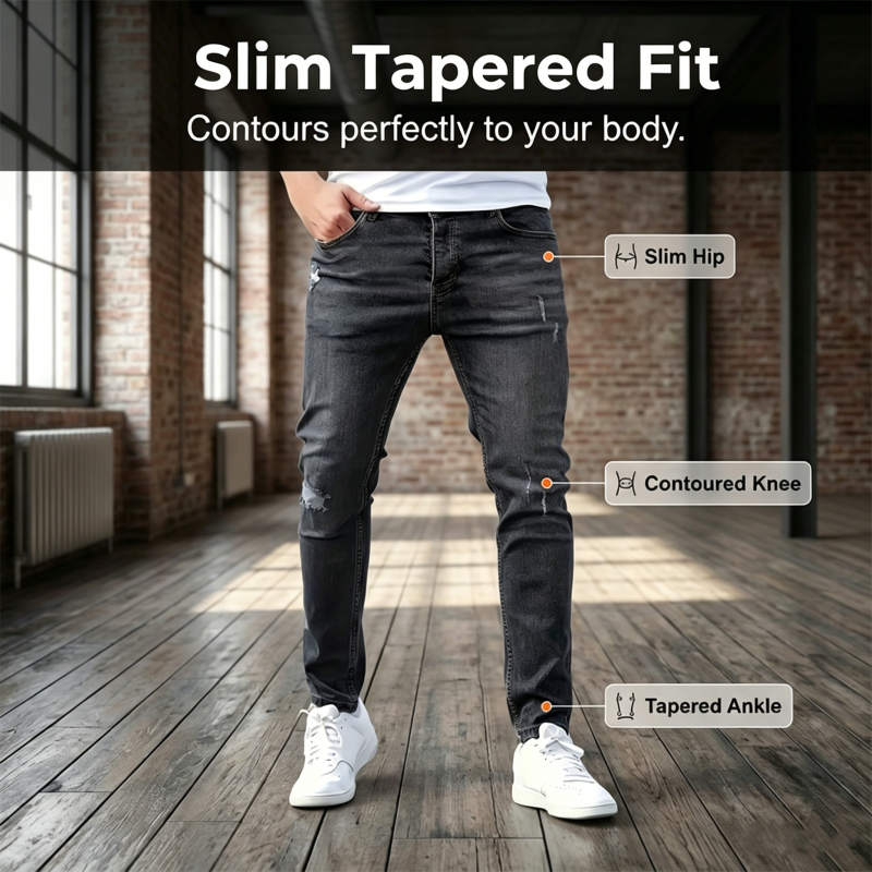 Men's Ripped Stretch Skinny Jeans