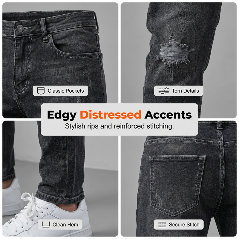 Men's Ripped Stretch Skinny Jeans
