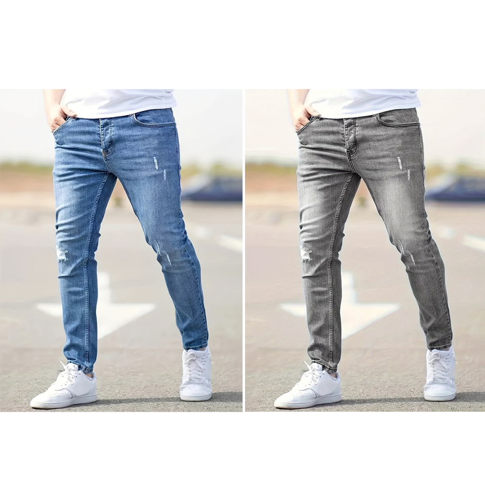 Men's Ripped Stretch Skinny Jeans