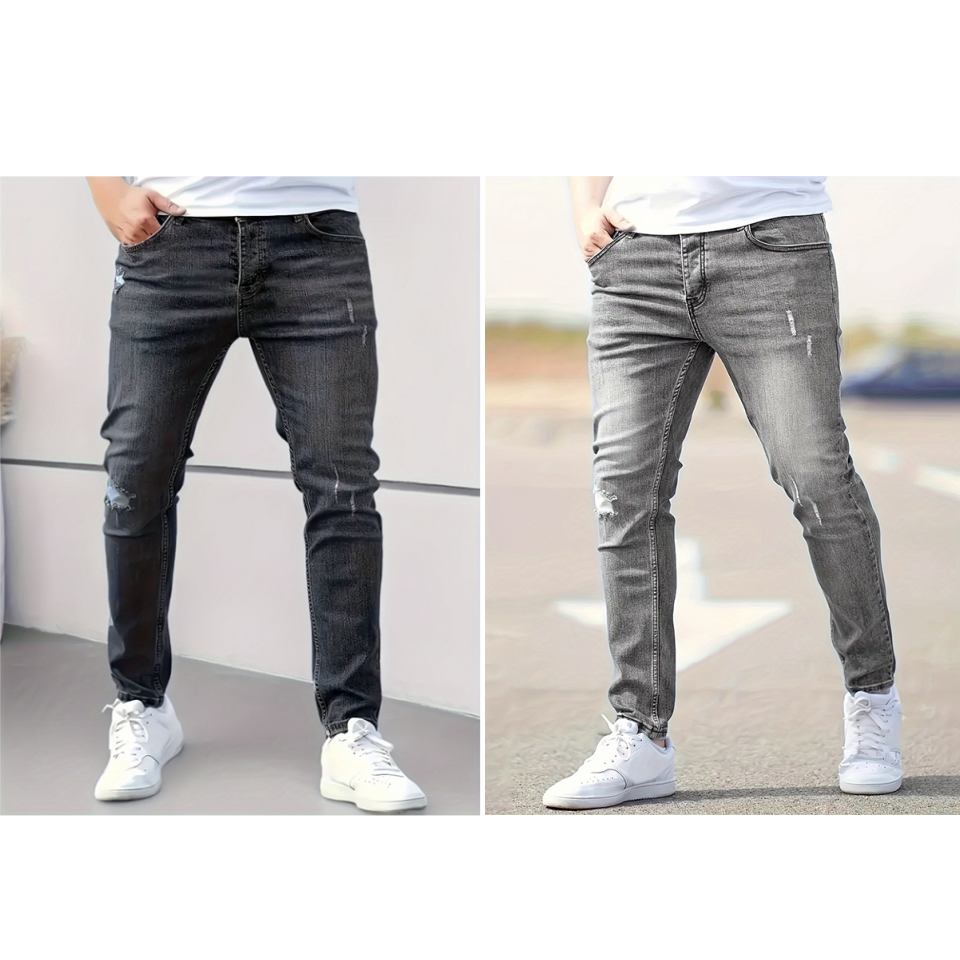 Men's Ripped Stretch Skinny Jeans