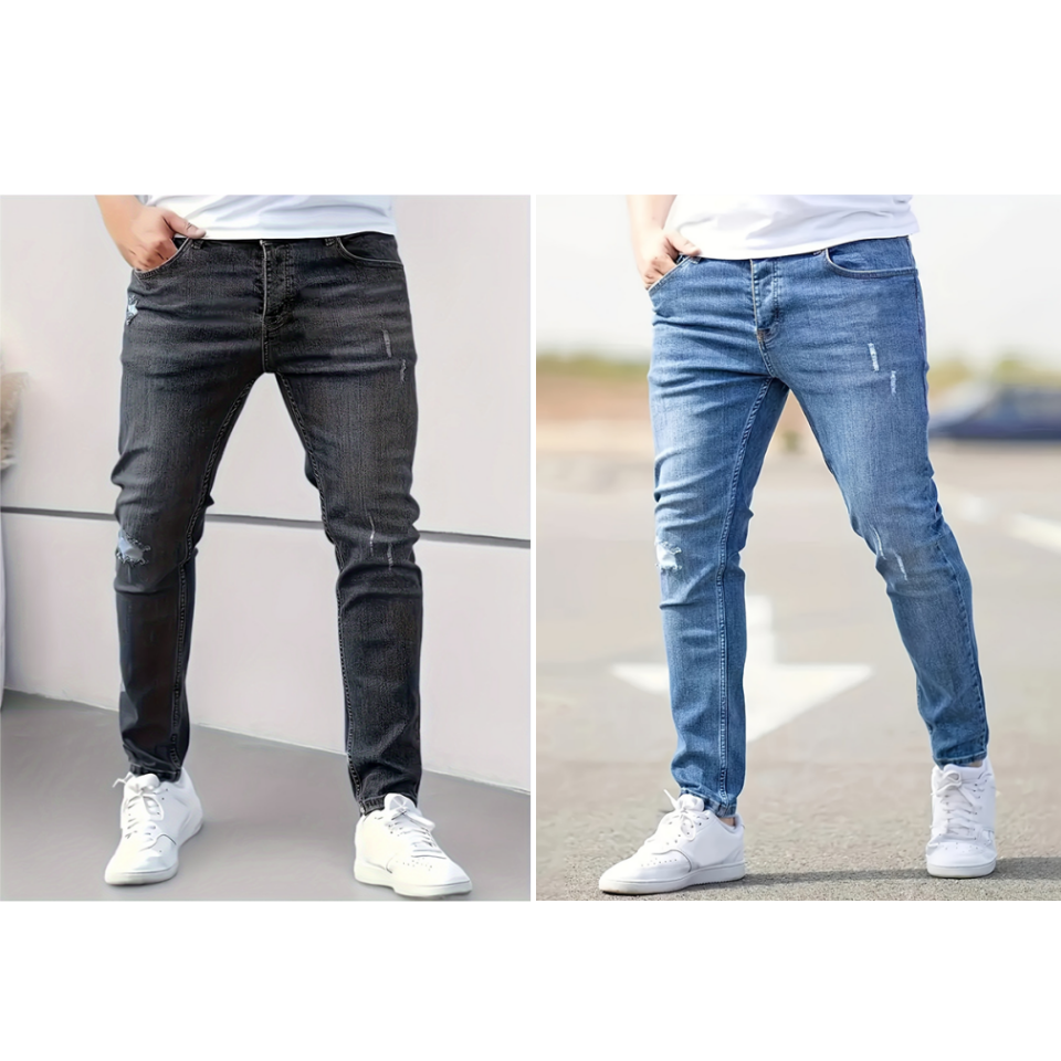 Men's Ripped Stretch Skinny Jeans