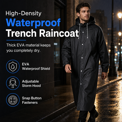 Long Hooded EVA Raincoat Poncho
