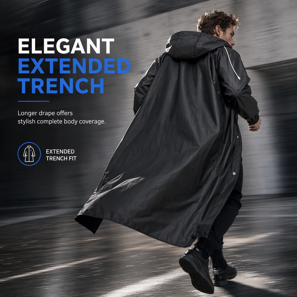 Long Hooded EVA Raincoat Poncho