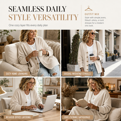 Women's Casual Corduroy V-Neck Cardigan Coat