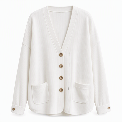 Women's Casual Corduroy V-Neck Cardigan Coat