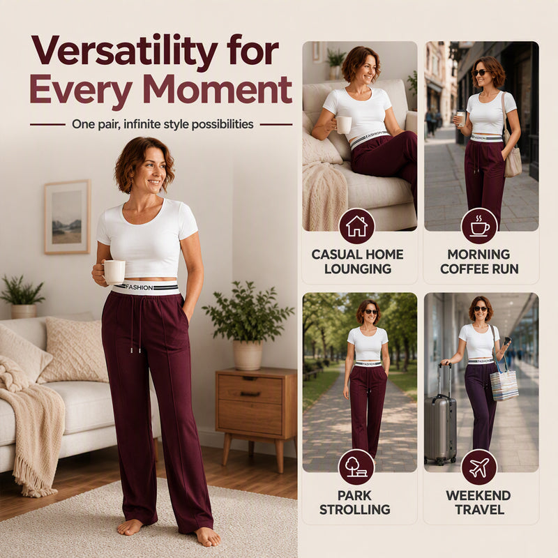 Women's High-Waist Wide-Leg Sweatpants