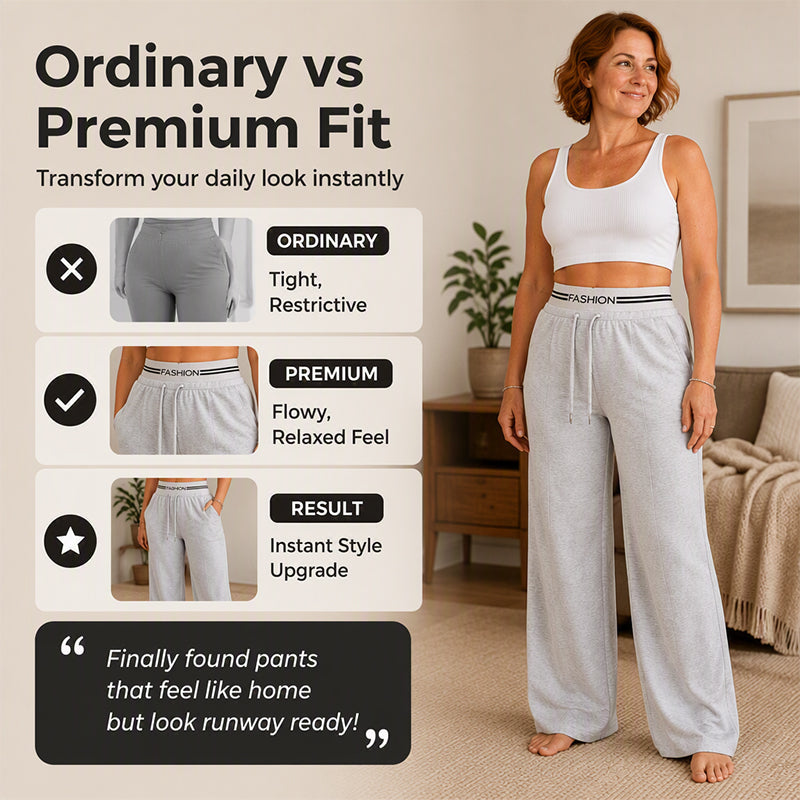 Women's High-Waist Wide-Leg Sweatpants