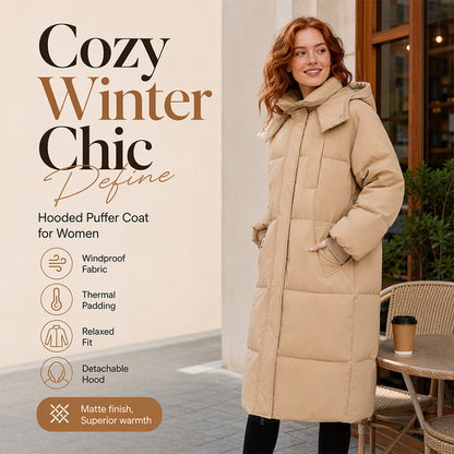 Women's Winter Warm Loose Hooded Jacket